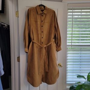 Banana Republic Vegan Suede Puff Sleeve Dress Size XL